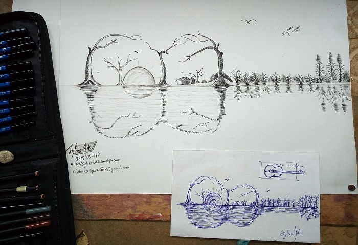 Life in Music #Graphite_on cardboard